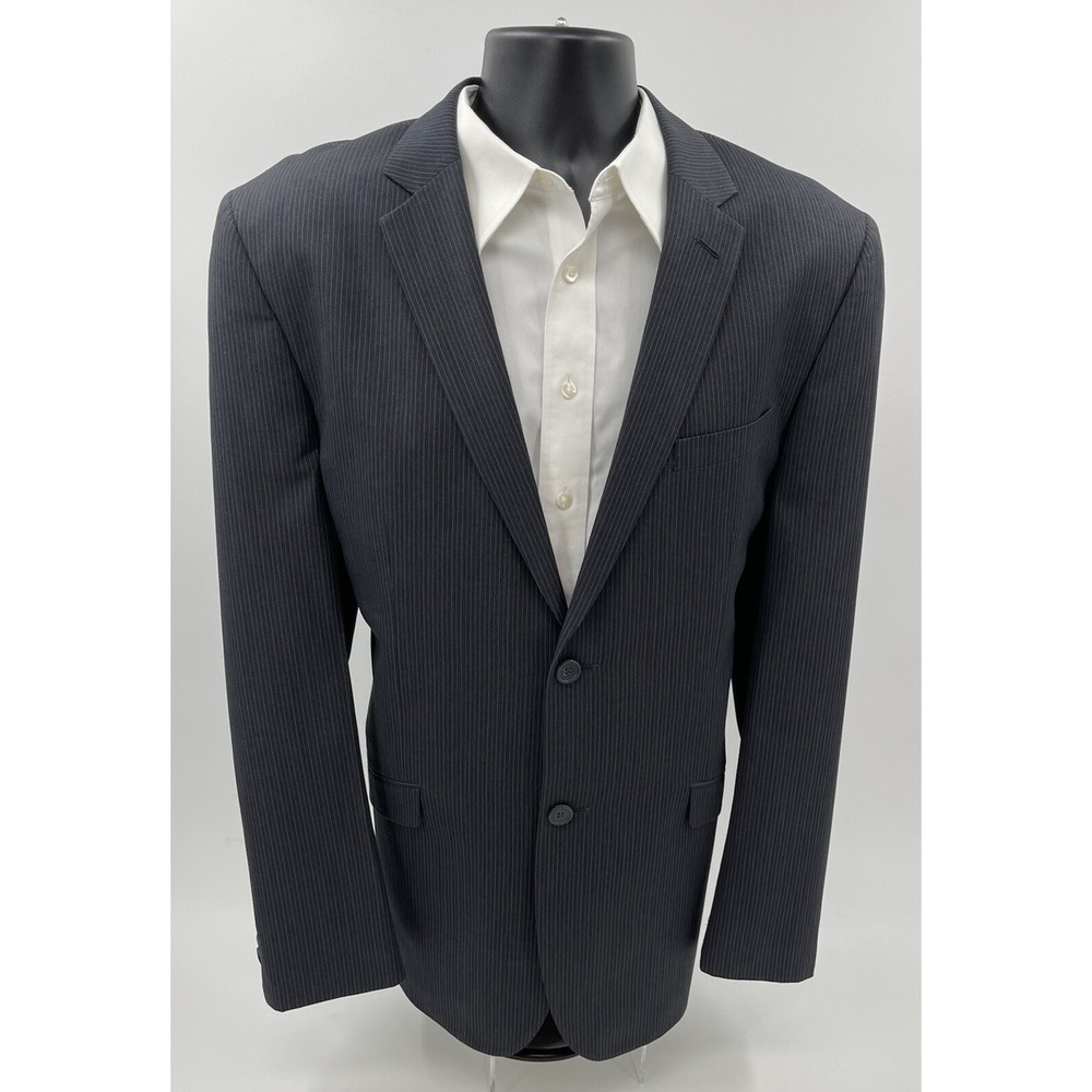 Butler and Webb Men's Suit Size 44L Grey and Blue Pin Stripe Herringbone - Picture 7 of 10